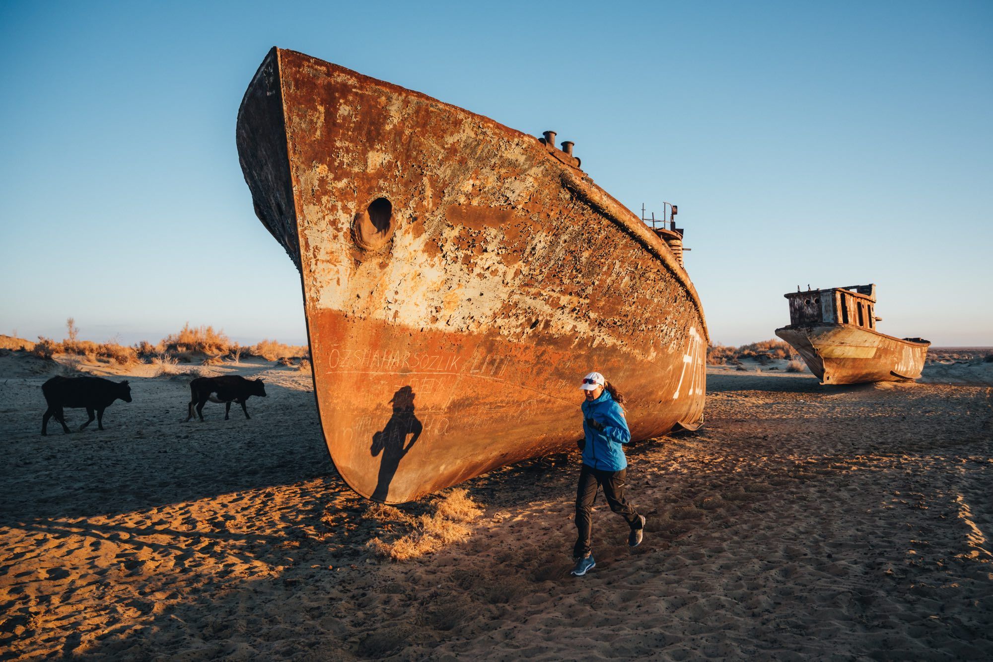 Uzbekistan, ship graveyard near Muynak - in the 70s the Aral Sea was here, of which 90% has dried up today