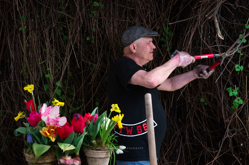 One of the residents beautifying the nature.