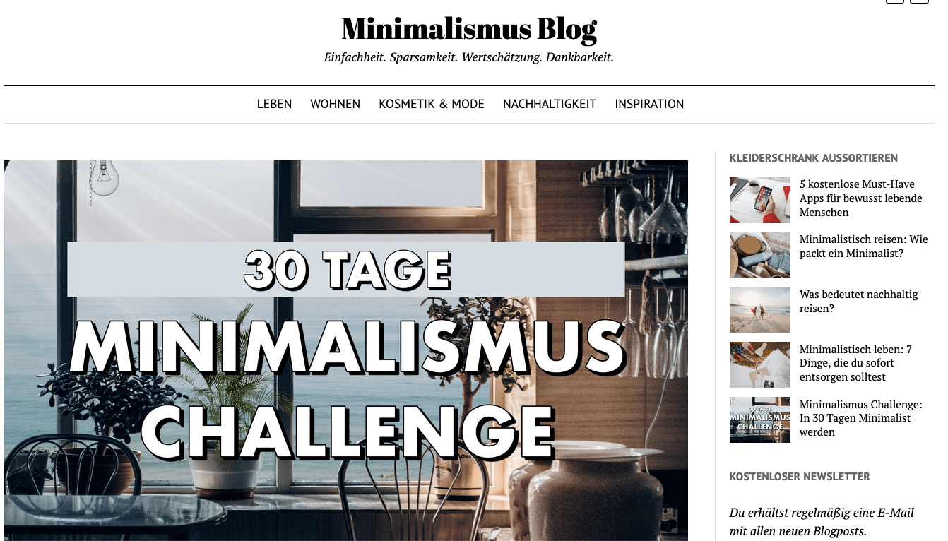 #30 Tage minimalismus challenge