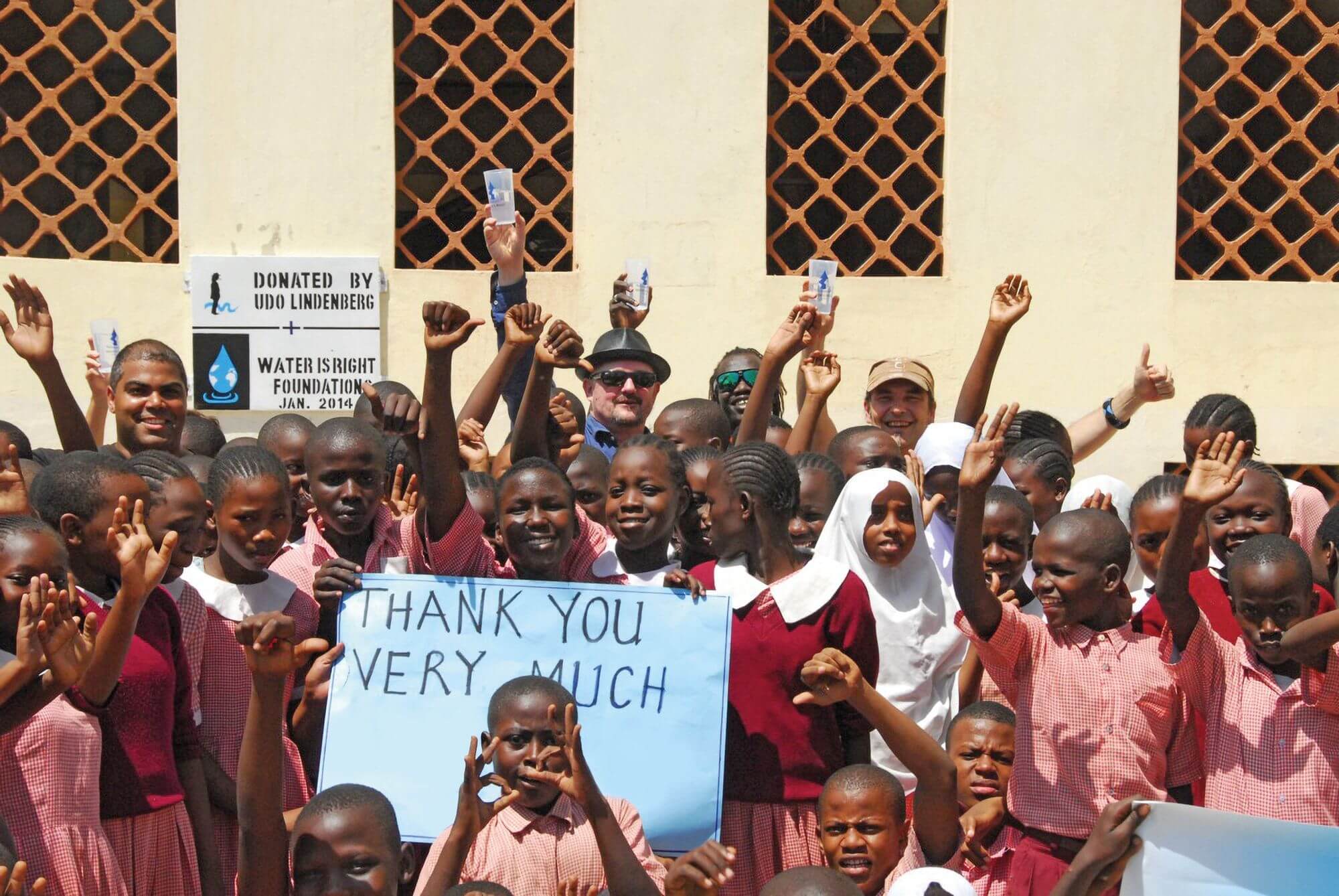 German singer and song writer Rolf Stahlhofen, founder of the Water is Right foundation, with children in Africa. Picture: Water is Right Foundation